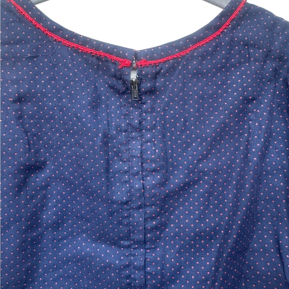 Vintage Susan Thomas Blouse Navy with Red Polka Dots - Picture 8 of 9